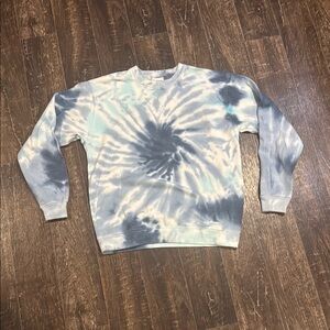 Dreamsicle Tie-Dye Crewneck Sweater - Blue and White - Size Small